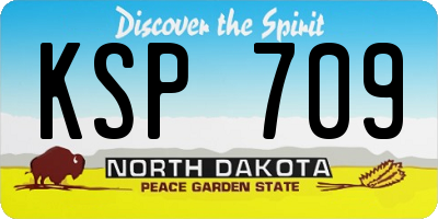 ND license plate KSP709