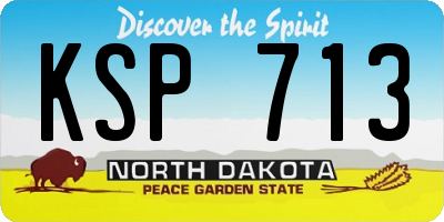 ND license plate KSP713