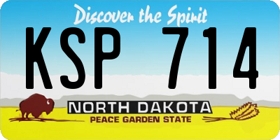 ND license plate KSP714