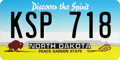 ND license plate KSP718