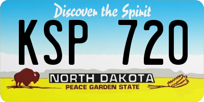 ND license plate KSP720