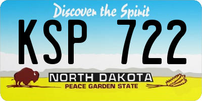 ND license plate KSP722