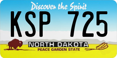 ND license plate KSP725
