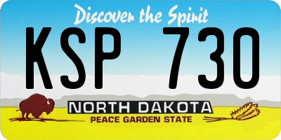 ND license plate KSP730