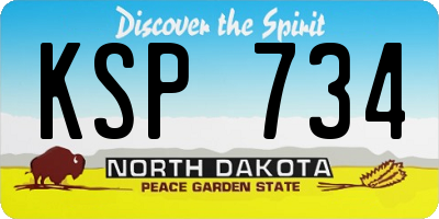 ND license plate KSP734
