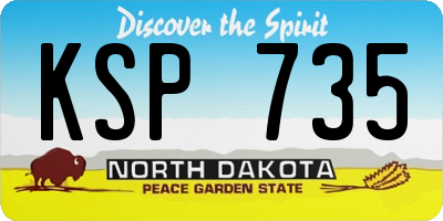ND license plate KSP735