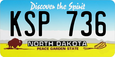 ND license plate KSP736