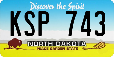 ND license plate KSP743