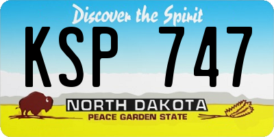 ND license plate KSP747