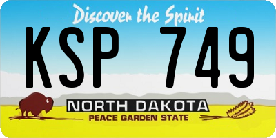 ND license plate KSP749