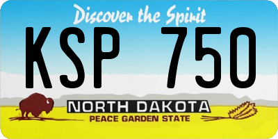 ND license plate KSP750