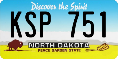 ND license plate KSP751