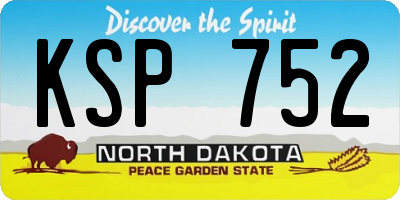 ND license plate KSP752