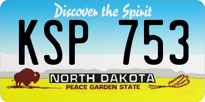 ND license plate KSP753