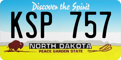 ND license plate KSP757