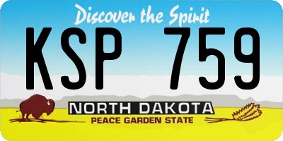 ND license plate KSP759
