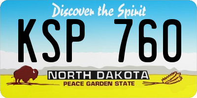 ND license plate KSP760