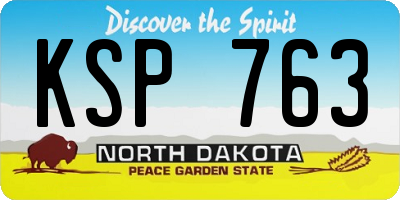 ND license plate KSP763