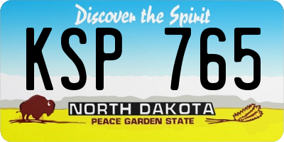 ND license plate KSP765