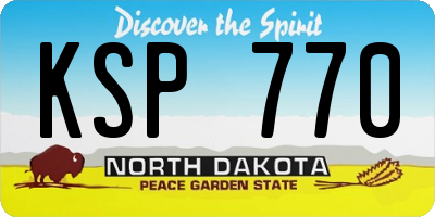ND license plate KSP770