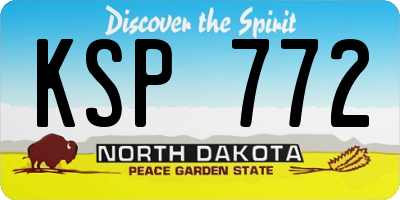 ND license plate KSP772