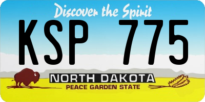 ND license plate KSP775