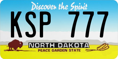 ND license plate KSP777
