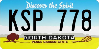 ND license plate KSP778