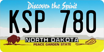 ND license plate KSP780