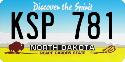 ND license plate KSP781