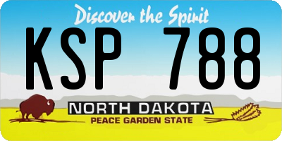 ND license plate KSP788