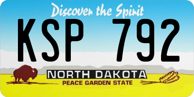 ND license plate KSP792
