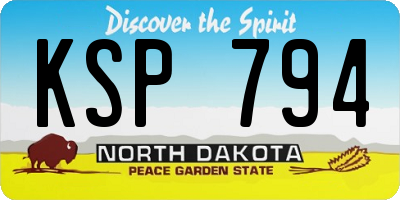 ND license plate KSP794