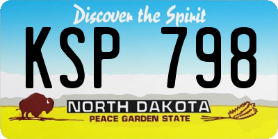 ND license plate KSP798