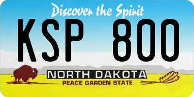 ND license plate KSP800
