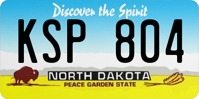 ND license plate KSP804