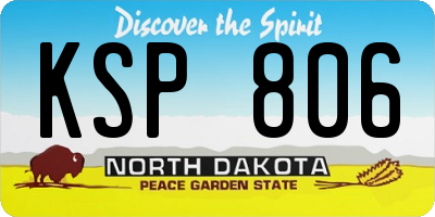 ND license plate KSP806