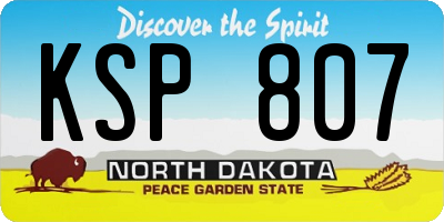 ND license plate KSP807