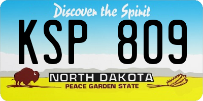 ND license plate KSP809