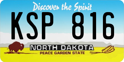 ND license plate KSP816