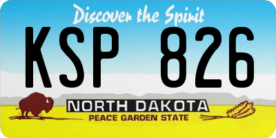 ND license plate KSP826