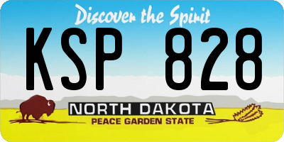 ND license plate KSP828