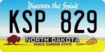 ND license plate KSP829