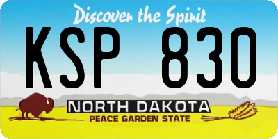 ND license plate KSP830