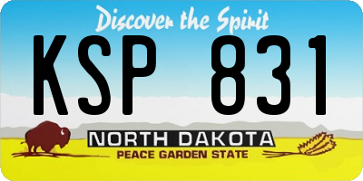 ND license plate KSP831