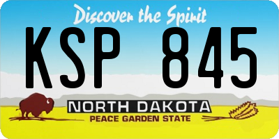 ND license plate KSP845