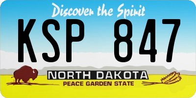 ND license plate KSP847