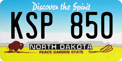 ND license plate KSP850