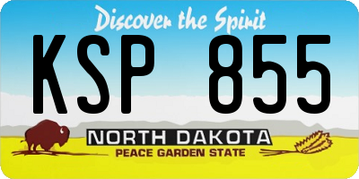 ND license plate KSP855