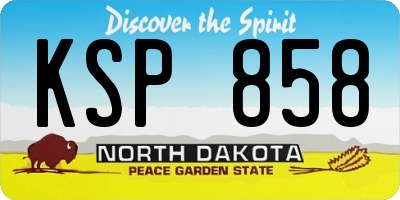ND license plate KSP858